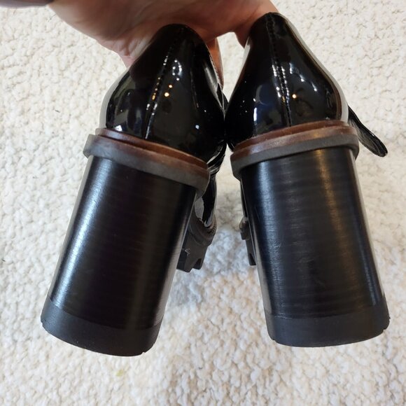 NWOB AGL Natalia 89MM Patent Leather Platform Mary Janes  Black size 38 US 8-8.5 - Picture 4 of 7